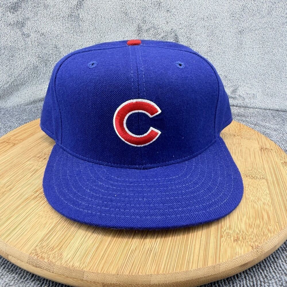 Chicago Cubs Vtg Hat Cap Fitted Mens 7 3/4 Blue MLB Baseball Wool USA 90s